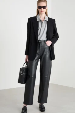 Pantaloni in pelle - Nero