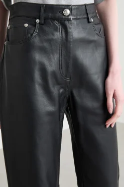 Pantaloni in pelle - Nero