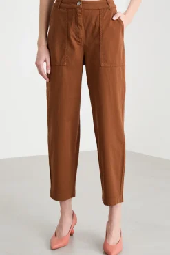 Pantaloni in piqué - Marrone