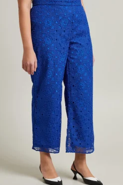 Pantaloni in pizzo macramè - Blu
