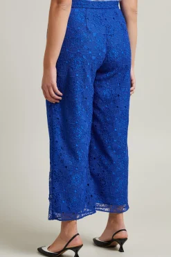 Pantaloni in pizzo macramè - Blu