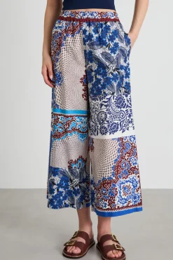Pantaloni in popeline a fantasia - Bluette