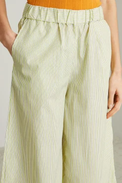 Pantaloni in popeline di cotone - Giallo Bianco