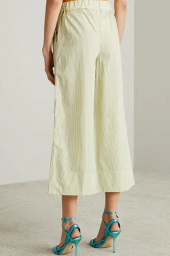 Pantaloni in popeline di cotone - Giallo Bianco
