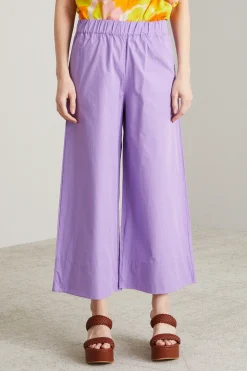 Pantaloni in popeline di cotone - Lilla
