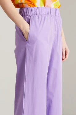 Pantaloni in popeline di cotone - Lilla