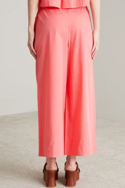 Pantaloni in popeline di cotone - Pesca