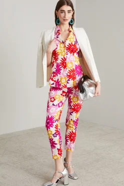 Pantaloni in popeline - Fucsia Bianco Giallo