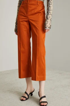 Pantaloni in raso di cotone - Arancione