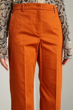 Pantaloni in raso di cotone - Arancione
