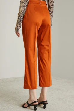 Pantaloni in raso di cotone - Arancione