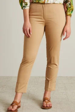 Pantaloni in raso di cotone - Beige