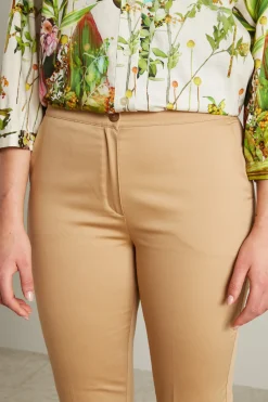 Pantaloni in raso di cotone - Beige