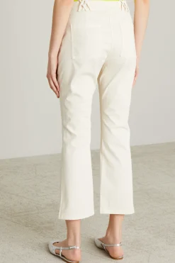 Pantaloni in raso di cotone - Bianco
