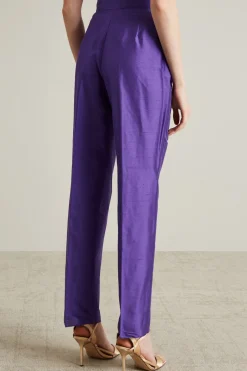 Pantaloni in shantung id seta - Viola