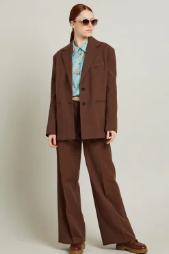 Pantaloni in tessuto armaturato - Marrone