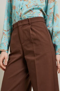 Pantaloni in tessuto armaturato - Marrone