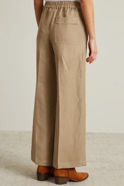 Pantaloni in twill di lino - Beige
