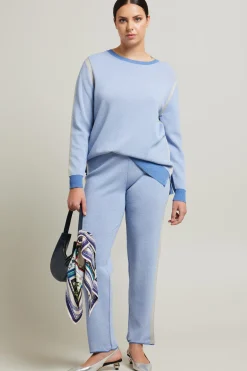 Pantaloni in viscosa - Azzurro Oro