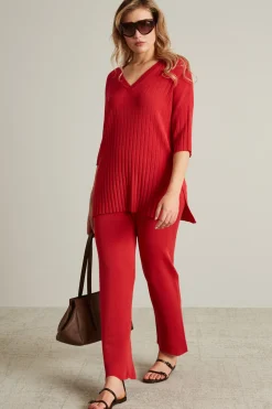 Pantaloni in viscosa - Rosso