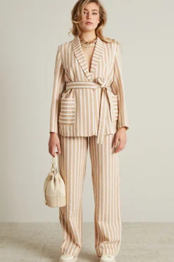 Pantaloni jacquard - Beige Bianco