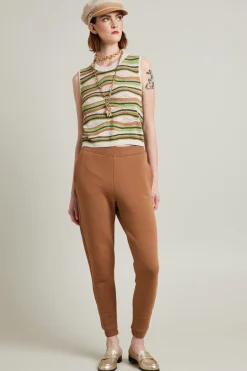 Pantaloni jogger con polsino - Cammello