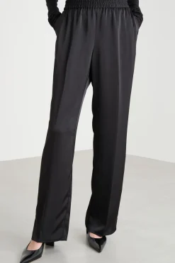 Pantaloni jogger in raso - Nero