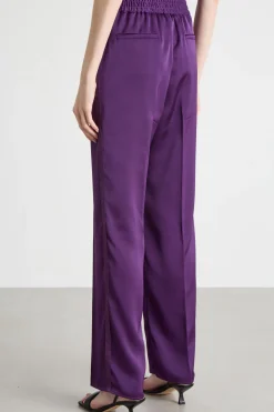 Pantaloni jogger in raso - Viola