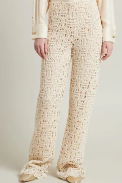 Pantaloni macramè - Beige