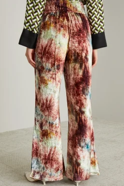 Pantaloni morbidi in ciniglia - Bordeaux Celeste