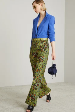 Pantaloni morbidi in drill - Verde Animalier