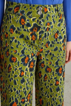 Pantaloni morbidi in drill - Verde Animalier