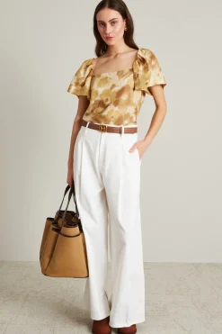 Pantaloni morbidi in gabardina - Bianco