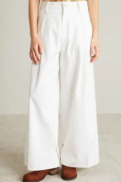 Pantaloni morbidi in gabardina - Bianco