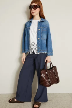 Pantaloni morbidi in tela - Blu Notte