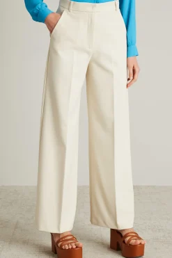 Pantaloni morbidi in tela - Latte