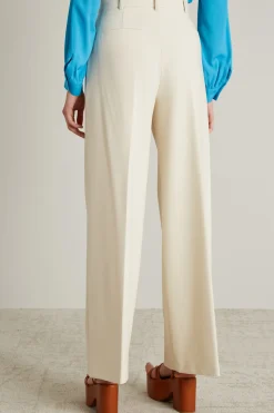 Pantaloni morbidi in tela - Latte