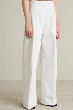 Pantaloni over in tela - Bianco