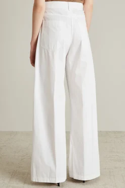 Pantaloni over in tela - Bianco