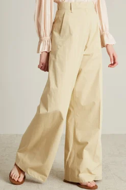 Pantaloni over in tela - Sabbia