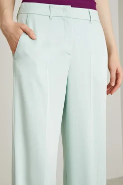 Pantaloni palazzo in enver satin - Acqua Marina