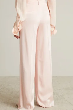 Pantaloni palazzo in enver satin - Rosa Chiaro