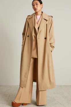 Pantaloni palazzo in levantina - Beige