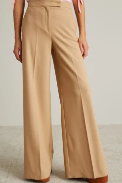 Pantaloni palazzo in levantina - Beige