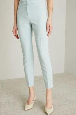 Pantaloni slim in cady - Azzurro