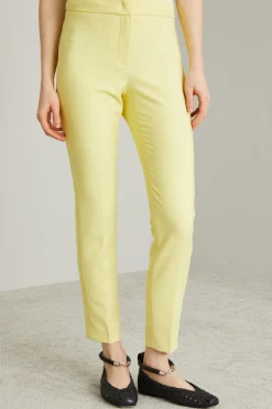 Pantaloni slim in cady - Giallo Limone