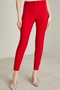 Pantaloni slim in cady - Rosso