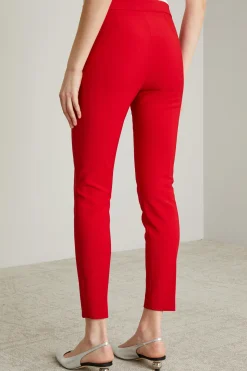 Pantaloni slim in cady - Rosso