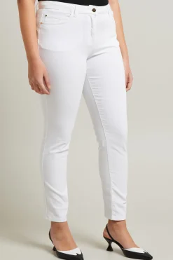 Pantaloni slim in drill - Bianco