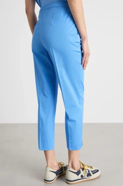 Pantaloni slim in gabardina - Azzurro